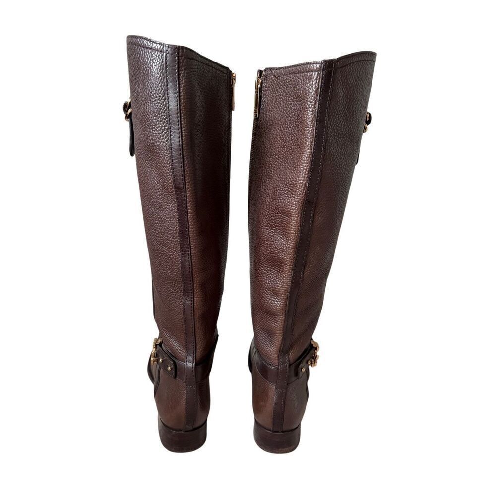 Tory Burch‎ Elian Leather Tall Riding Boots size 9.5 Brown - Picture 4 of 16